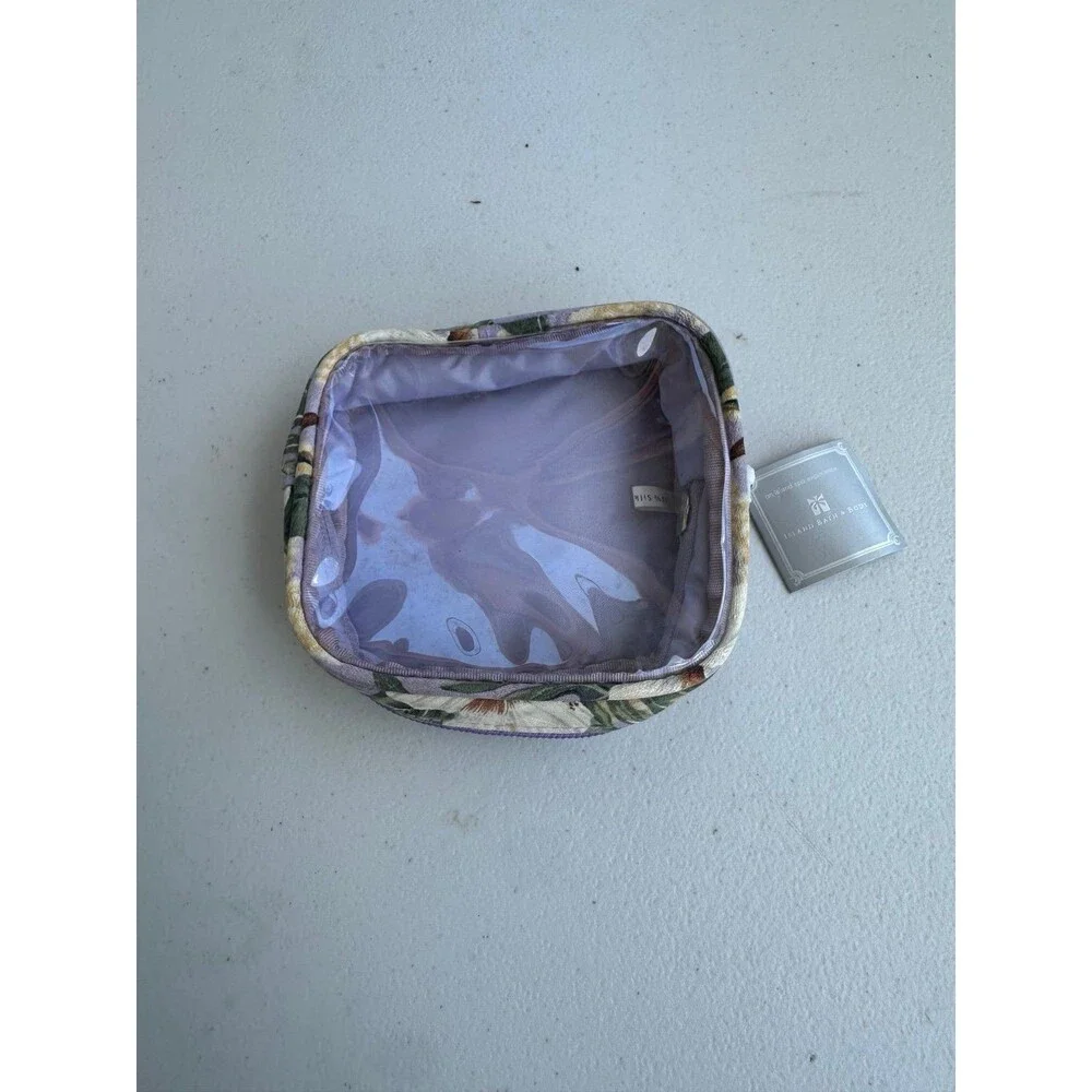 NWT Island Bath & Body Hawaiian Lei Plumeria Bird Of Paradise Zip Cosmetic Pouch